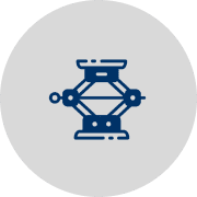 Blue mechanical tool symbol illustration